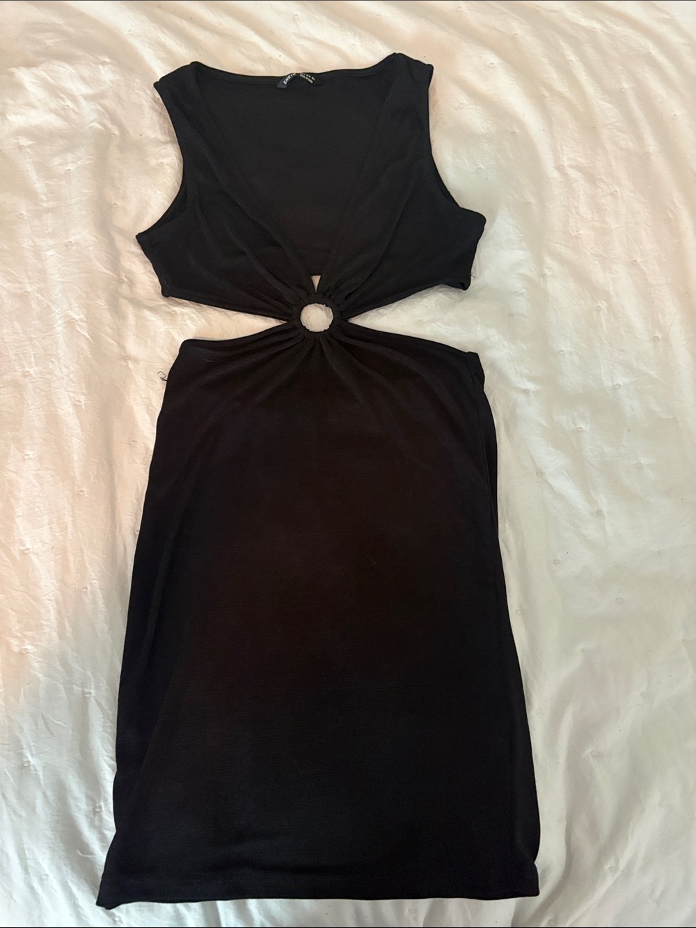 SHEIN Black Ring Cutout Mini Dress